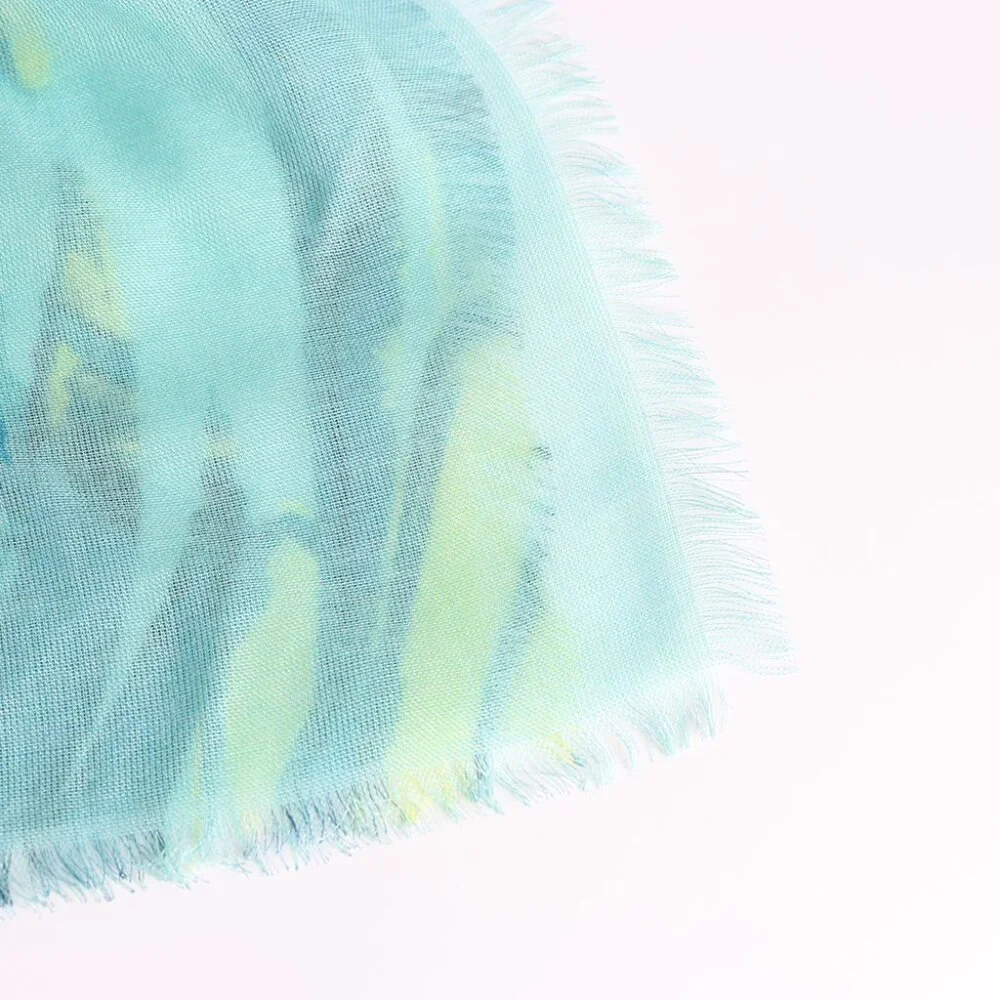 NWT - Zadig & Voltaire Merry Wing Scarf Scarf BLUE MIX SHAF0809F✨ - Picture 7 of 7
